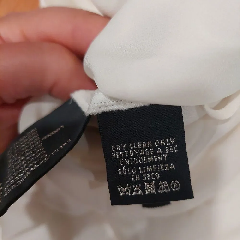 Ralph Lauren Black Label White Viscose/Acetate Silk Lining A-Line Skirt Sz 6